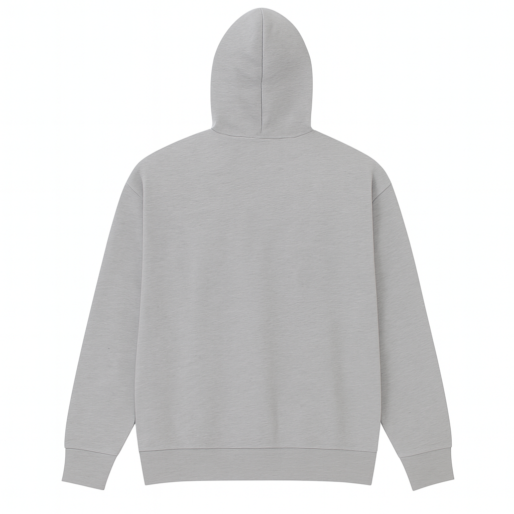 Printed Grey Hoodie for Teens & Adults – Black Skull Graphic, Premium Fabric