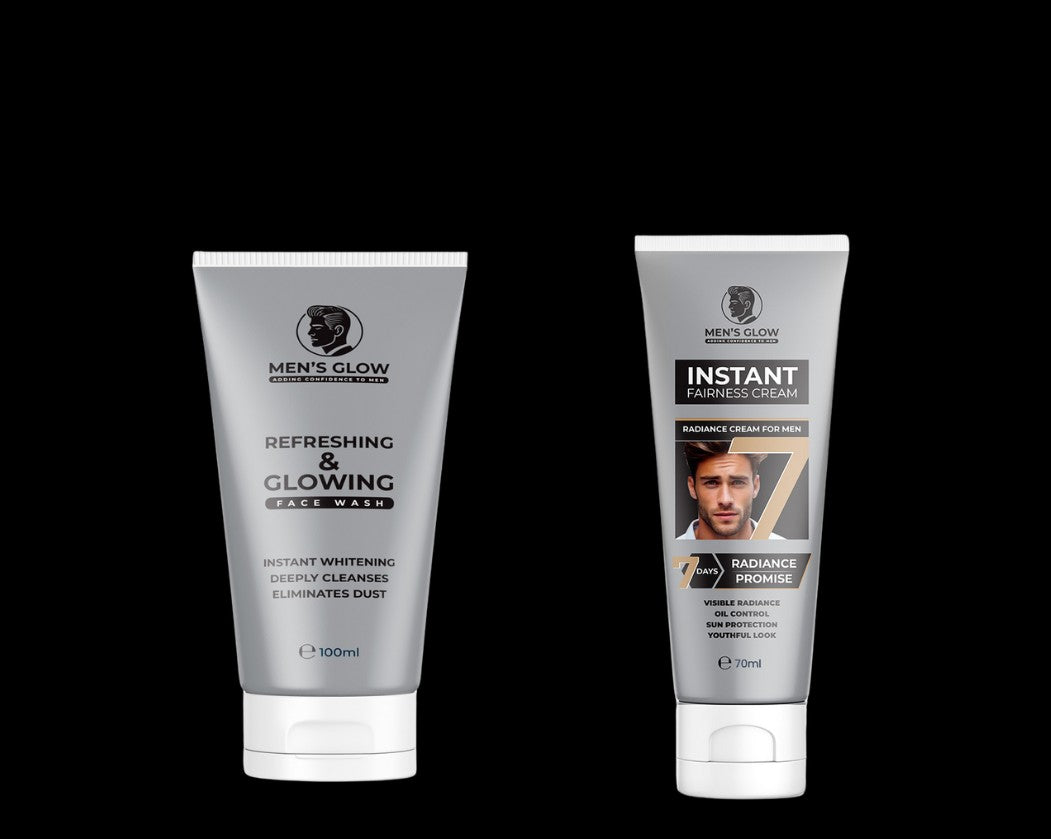 Men’s Glow Facewash Bundle – Facewash + Whitening Cream Combo Set 2 in 1