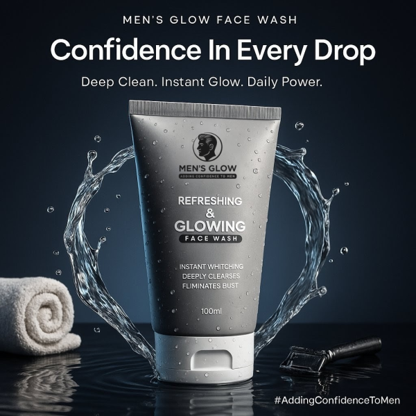 Men’s Glow Facewash Bundle – Facewash + Whitening Cream Combo Set 2 in 1
