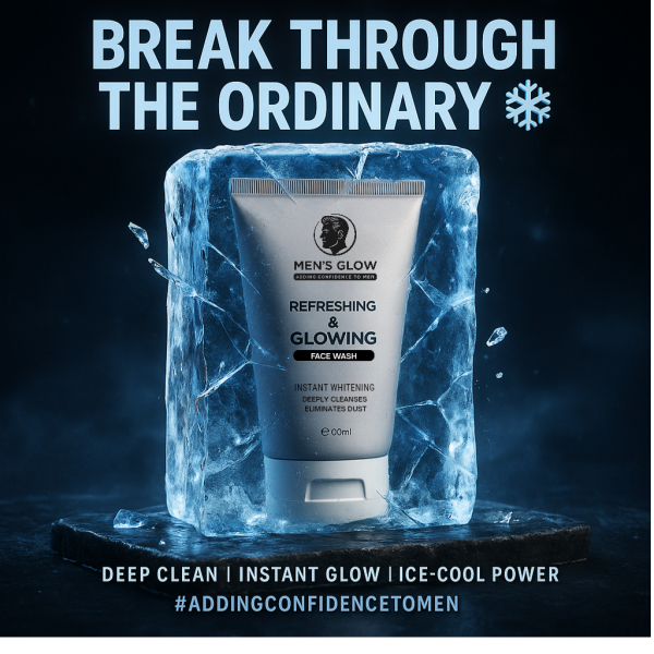 Men’s Glow Facewash Bundle – Facewash + Whitening Cream Combo Set 2 in 1