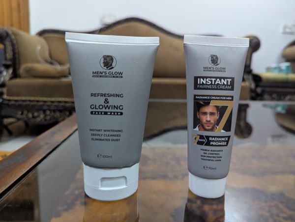 Men’s Glow Facewash Bundle – Facewash + Whitening Cream Combo Set 2 in 1