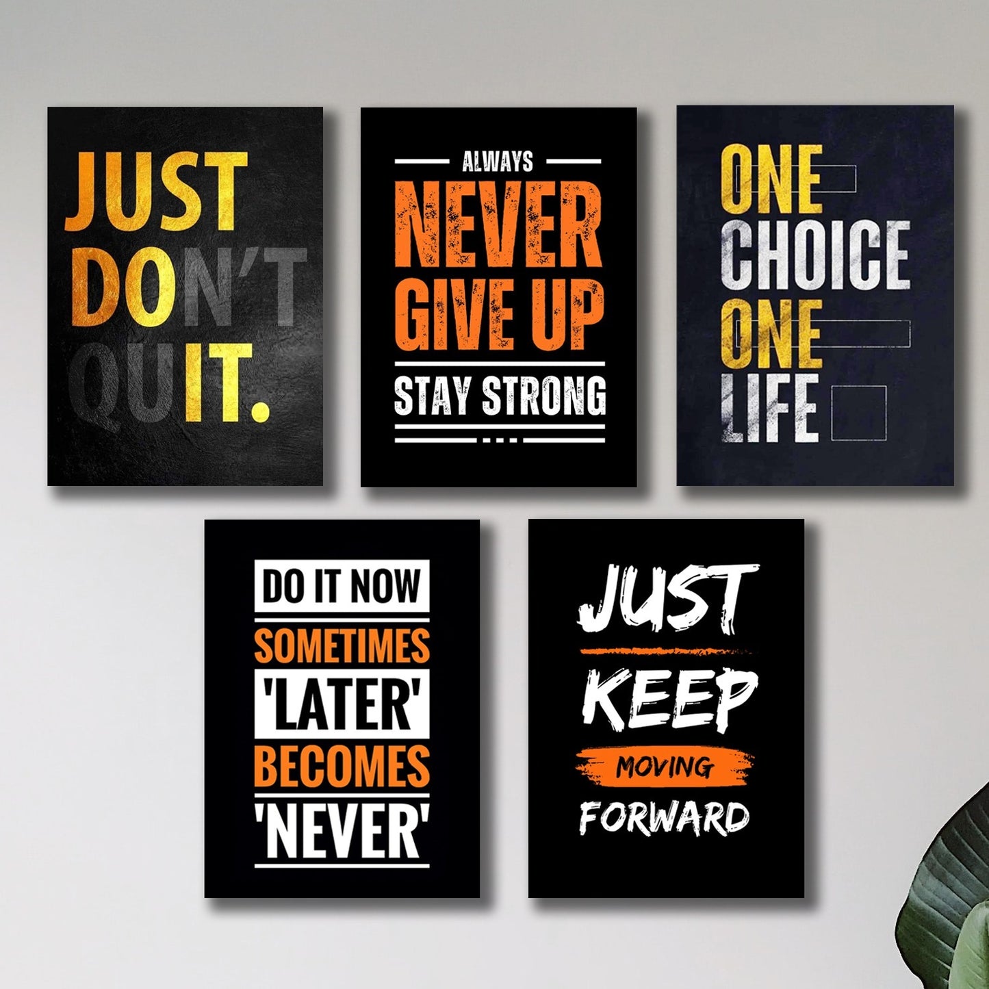 Set Of 6 Motivational Wooden Canvas Frames For Wall Decore 8×11 Inches Size / Sticky Phototiles Frames