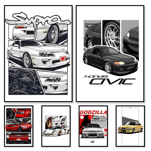 6 Pcs Most Unique Combo Car Walmate Set For Home Decoration. Wall Decoration For Home