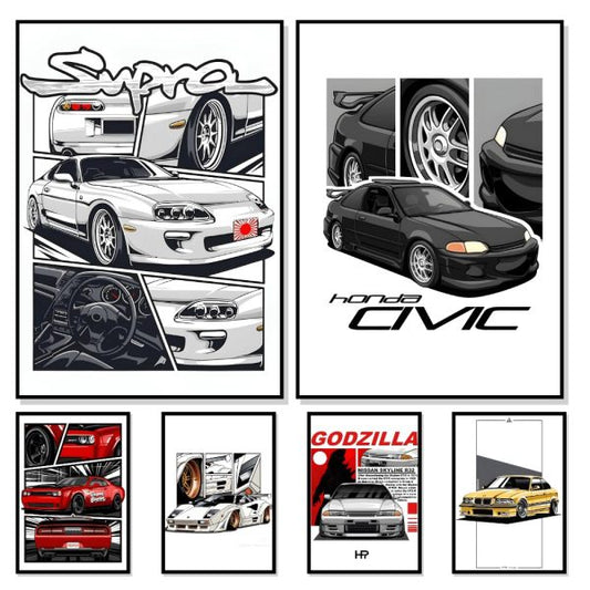 6 Pcs Most Unique Combo Car Walmate Set For Home Decoration. Wall Decoration For Home