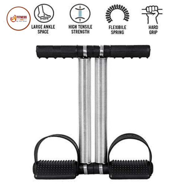 Foot Pedal Resistance Band Elastic Sit-up Pull Rope Yoga Fitness Gym – Elastic Pull Ropes Tummy Trimmer |  Spring Tummy Trimmer ( Random Color )