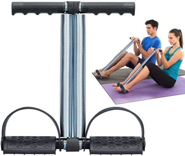 Foot Pedal Resistance Band Elastic Sit-up Pull Rope Yoga Fitness Gym – Elastic Pull Ropes Tummy Trimmer |  Spring Tummy Trimmer ( Random Color )