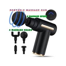 4 In 1 Multi-function Vibration Massage Gun Professional Ultra Quiet Pain Relief Whole Body Massagers With 4 Heads And Different Level Of Speeds (random Colors)