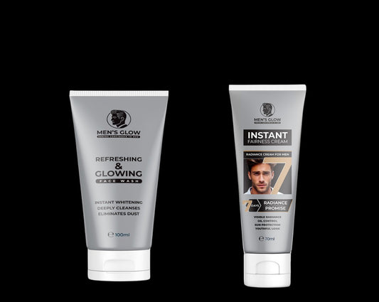 Men’s Glow Facewash Bundle – Facewash + Whitening Cream Combo Set 2 in 1