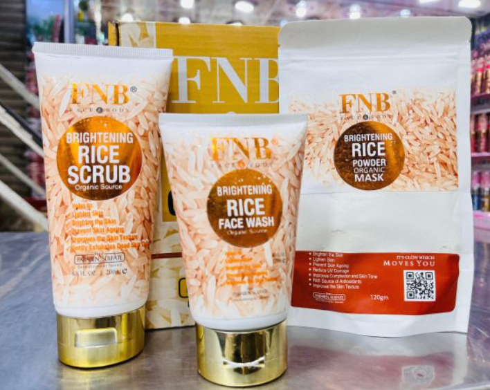 Fnb Rice [3 In 1] Whitening Brightening Glow Kit | Home Facial For Best Skin For Girls And Women